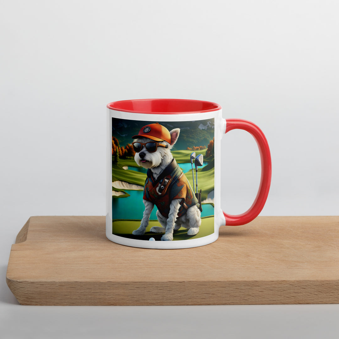 Pekapoo Golfer- Mug with Color Inside v13