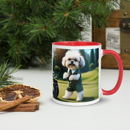 Shih-Poo Golfer- Mug with Color Inside v3