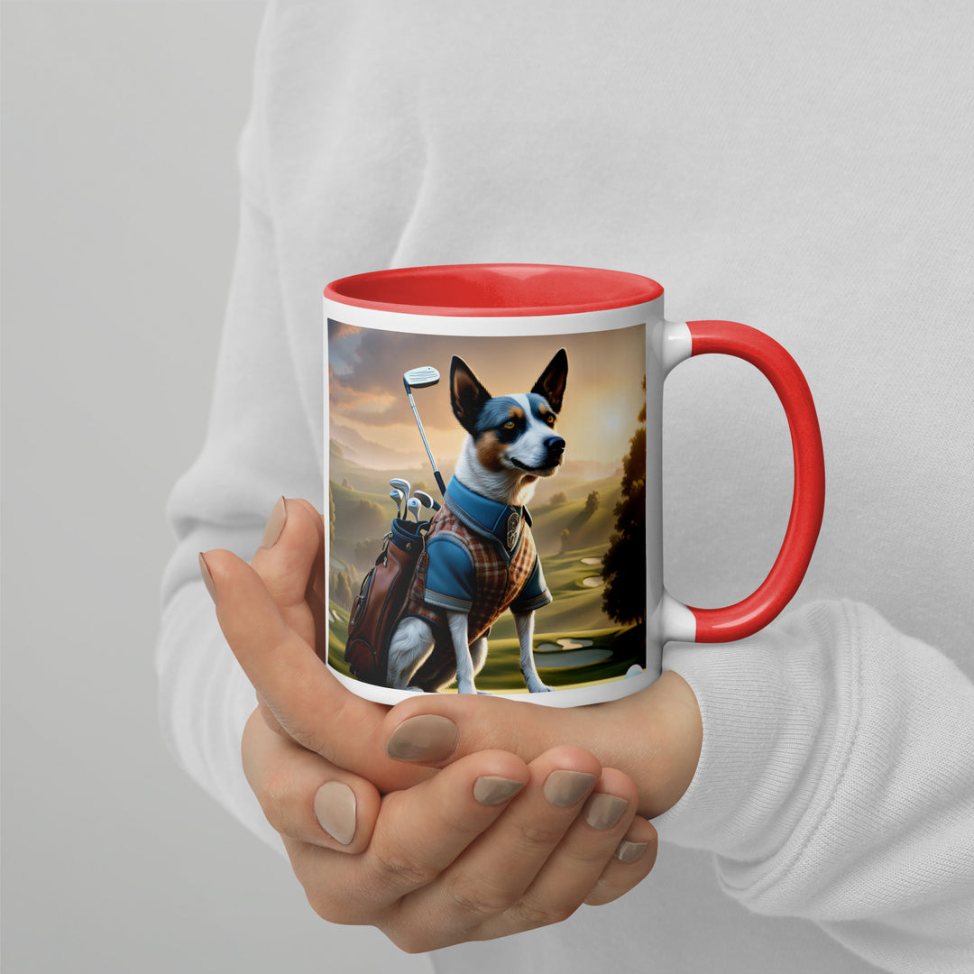 Texas Heeler Golfer- Mug with Color Inside v6