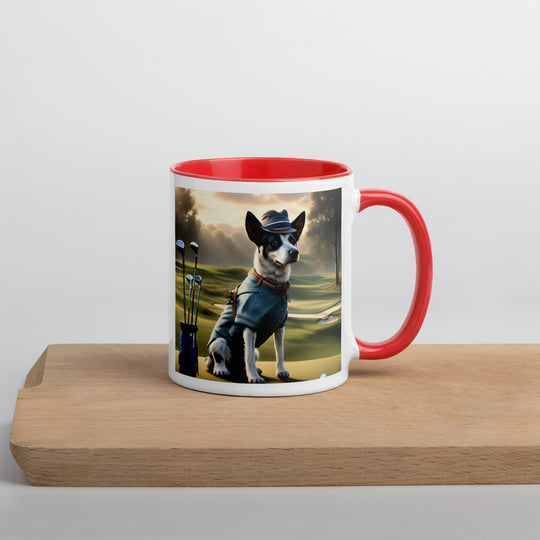 Texas Heeler Golfer- Mug with Color Inside v8