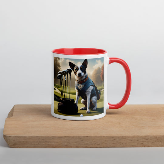 Texas Heeler Golfer- Mug with Color Inside v5