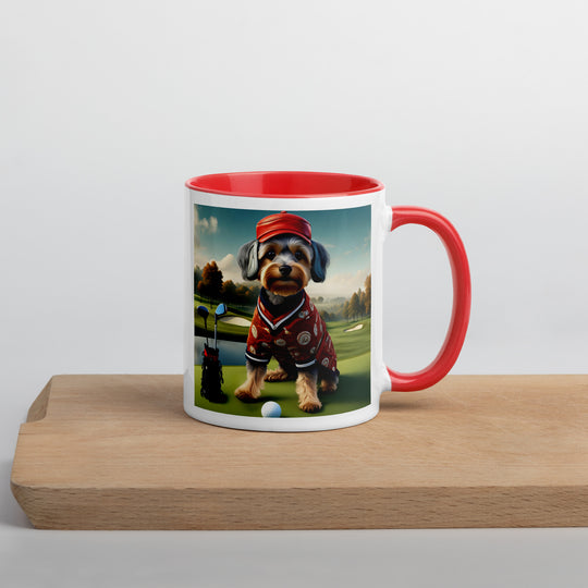 Yorkipoo Golfer- Mug with Color Inside v2