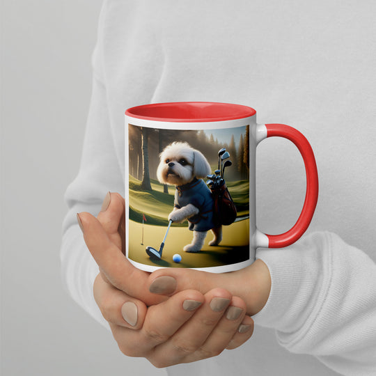 Pugapoo Golfer- Mug with Color Inside v3