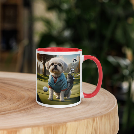 Pugapoo Golfer- Mug with Color Inside v4