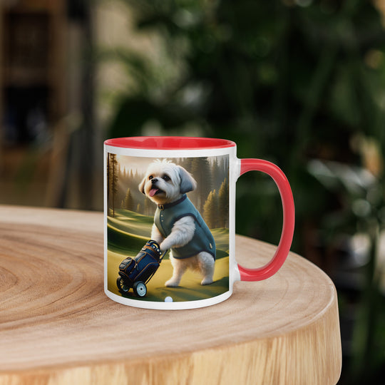 Pugapoo Golfer- Mug with Color Inside v10