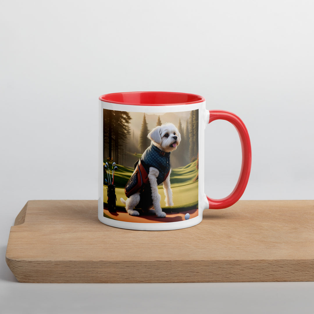 Pugapoo Golfer- Mug with Color Inside v8
