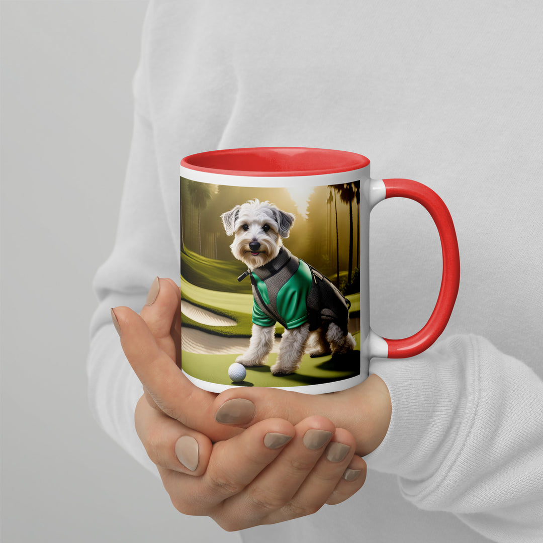 Schnoodle Golfer- Mug with Color Inside v3