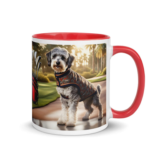 Schnoodle Golfer- Mug with Color Inside v11