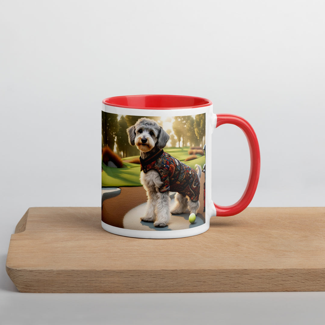 Schnoodle Golfer- Mug with Color Inside v14