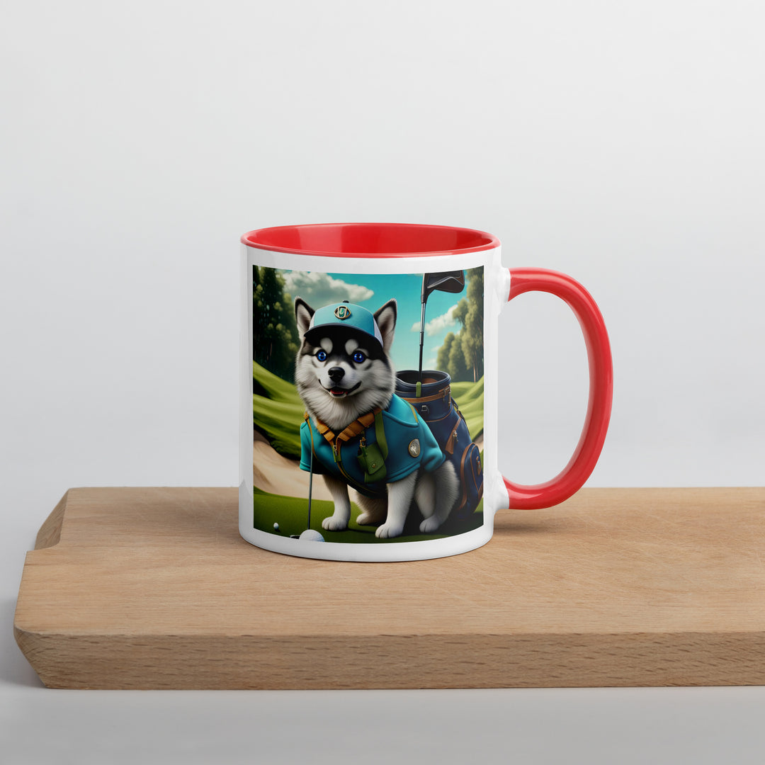 Pomsky Golfer- Mug with Color Inside