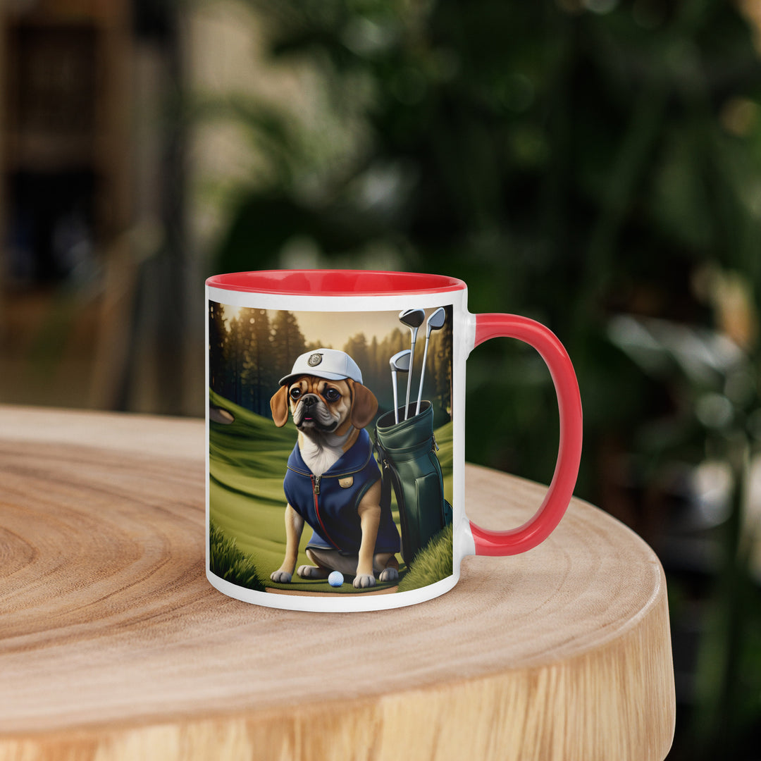 Puggle Golfer- Mug with Color Inside