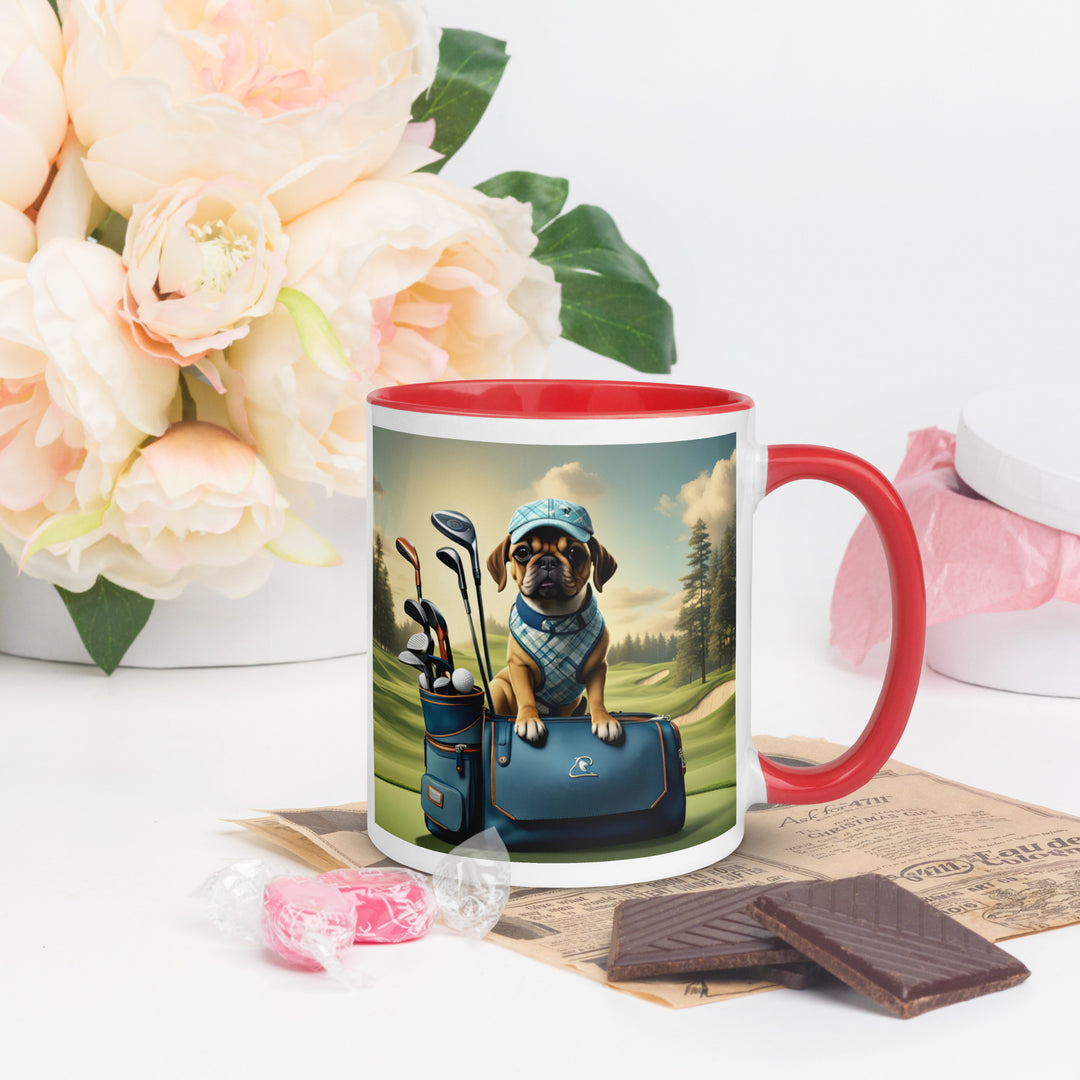 Puggle Golfer- Mug with Color Inside v2