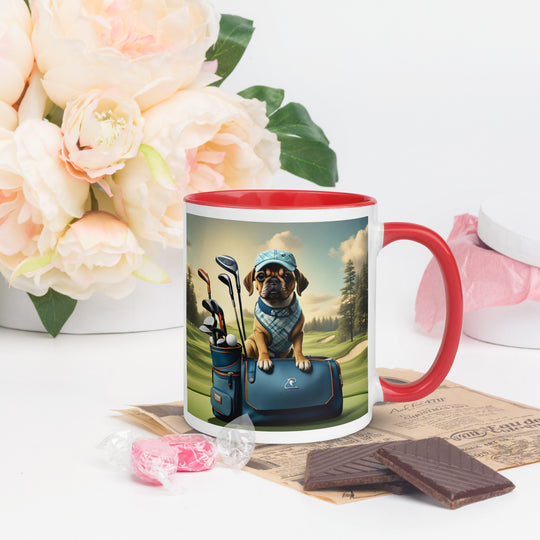 Puggle Golfer- Mug with Color Inside v2