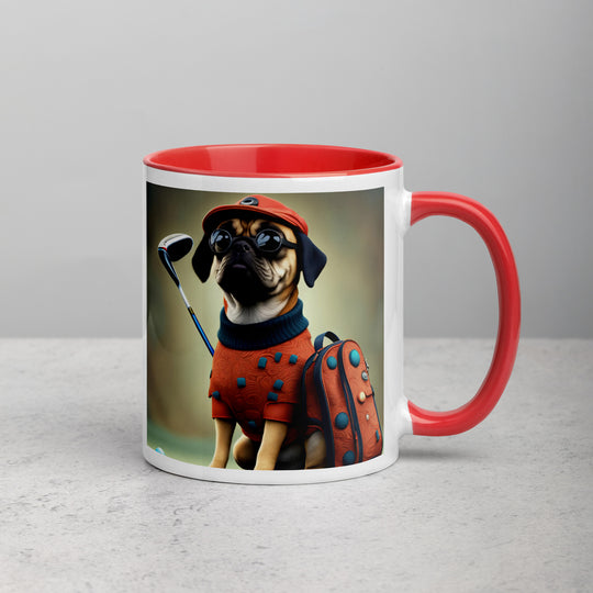 Puggle Golfer- Mug with Color Inside v4