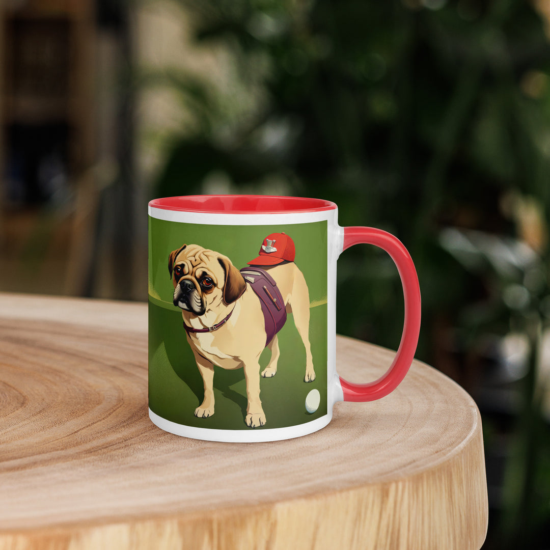 Puggle Golfer- Mug with Color Inside v11