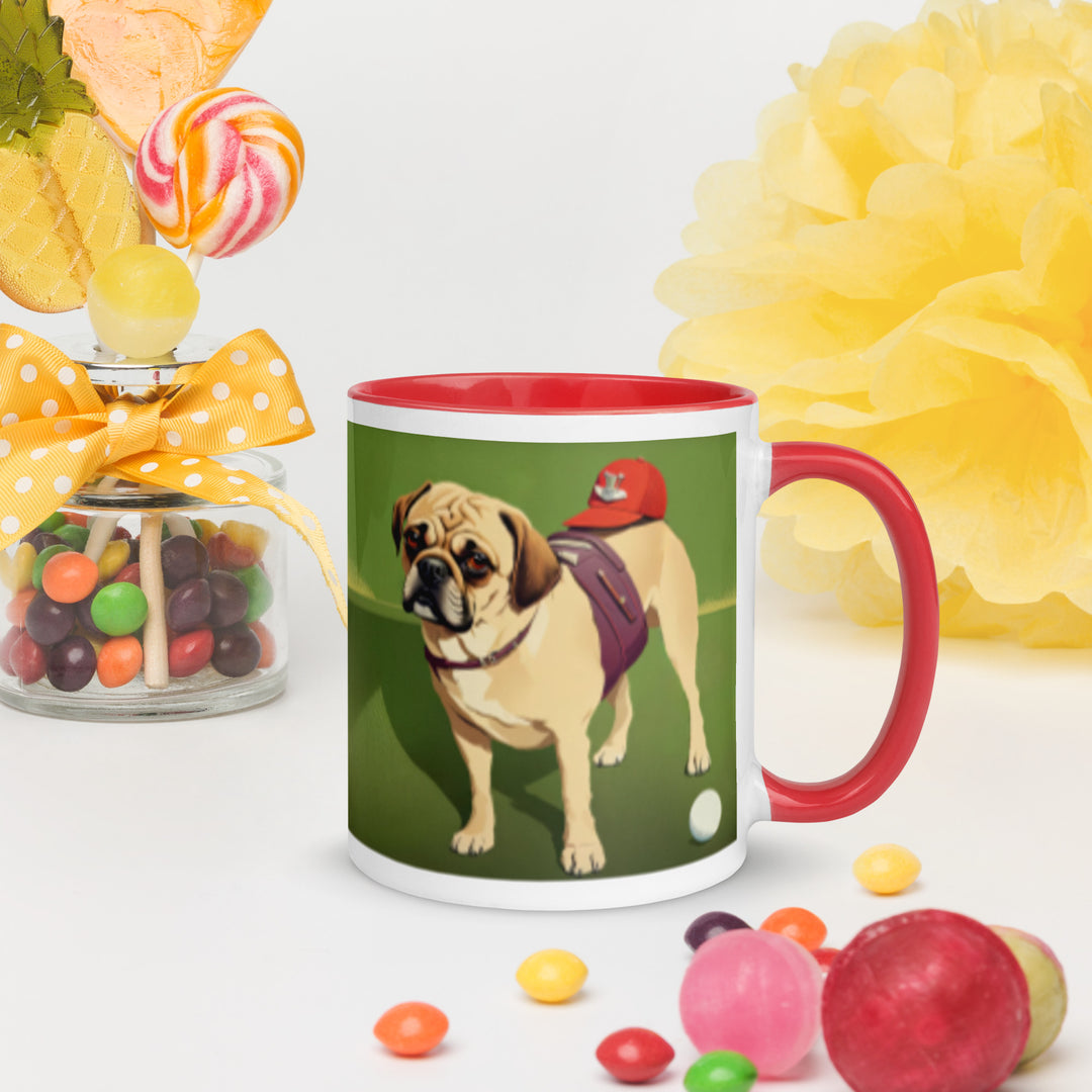 Puggle Golfer- Mug with Color Inside v12