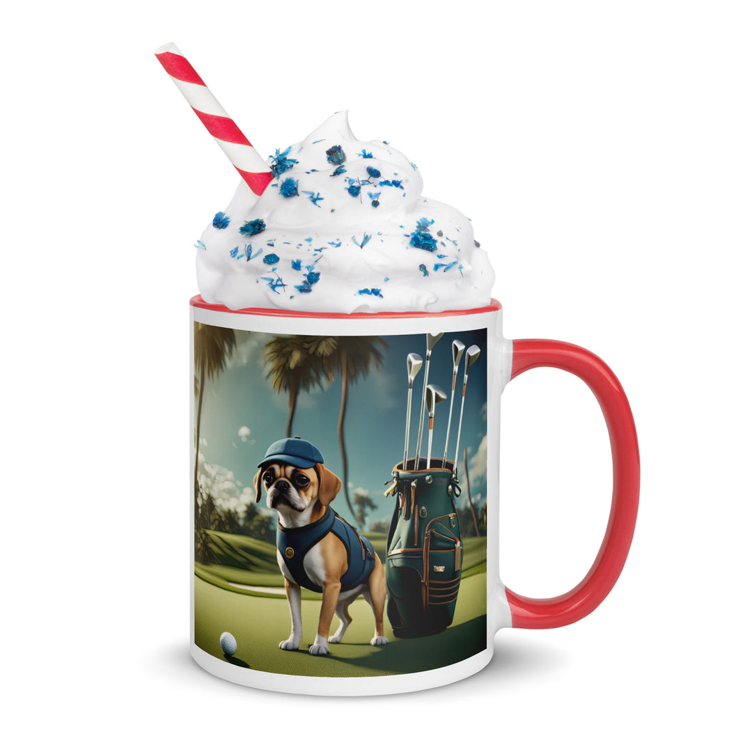 Puggle Golfer- Mug with Color Inside v13