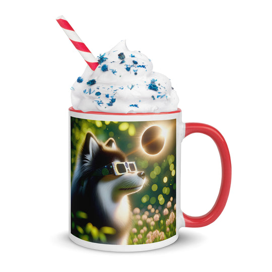 Pomsky Eclipse- Mug with Color Inside v2