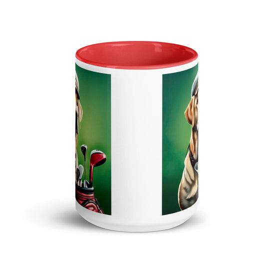 Mug with Color Inside-Labrador Retriever Golfer V2