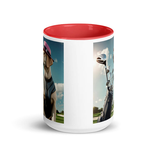 Mug with Color Inside-Labrador Retriever Golfer V3