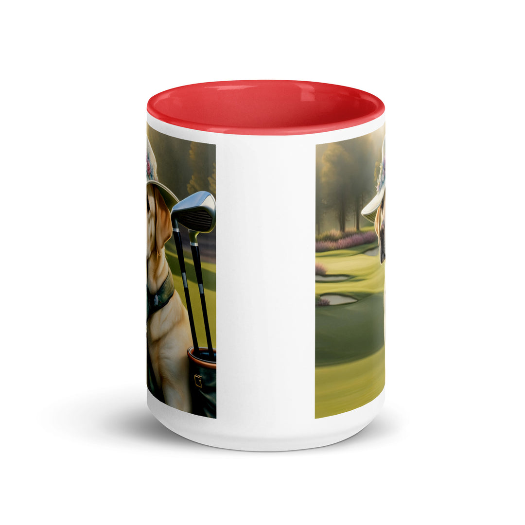 Mug with Color Inside-Labrador Retriever Golfer V4