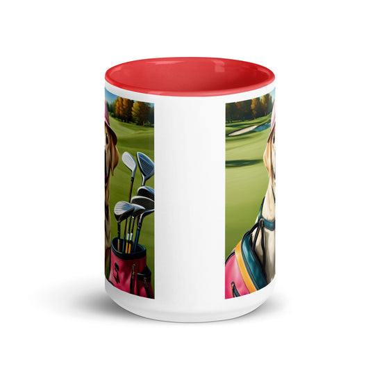 Mug with Color Inside-Labrador Retriever Golfer V10