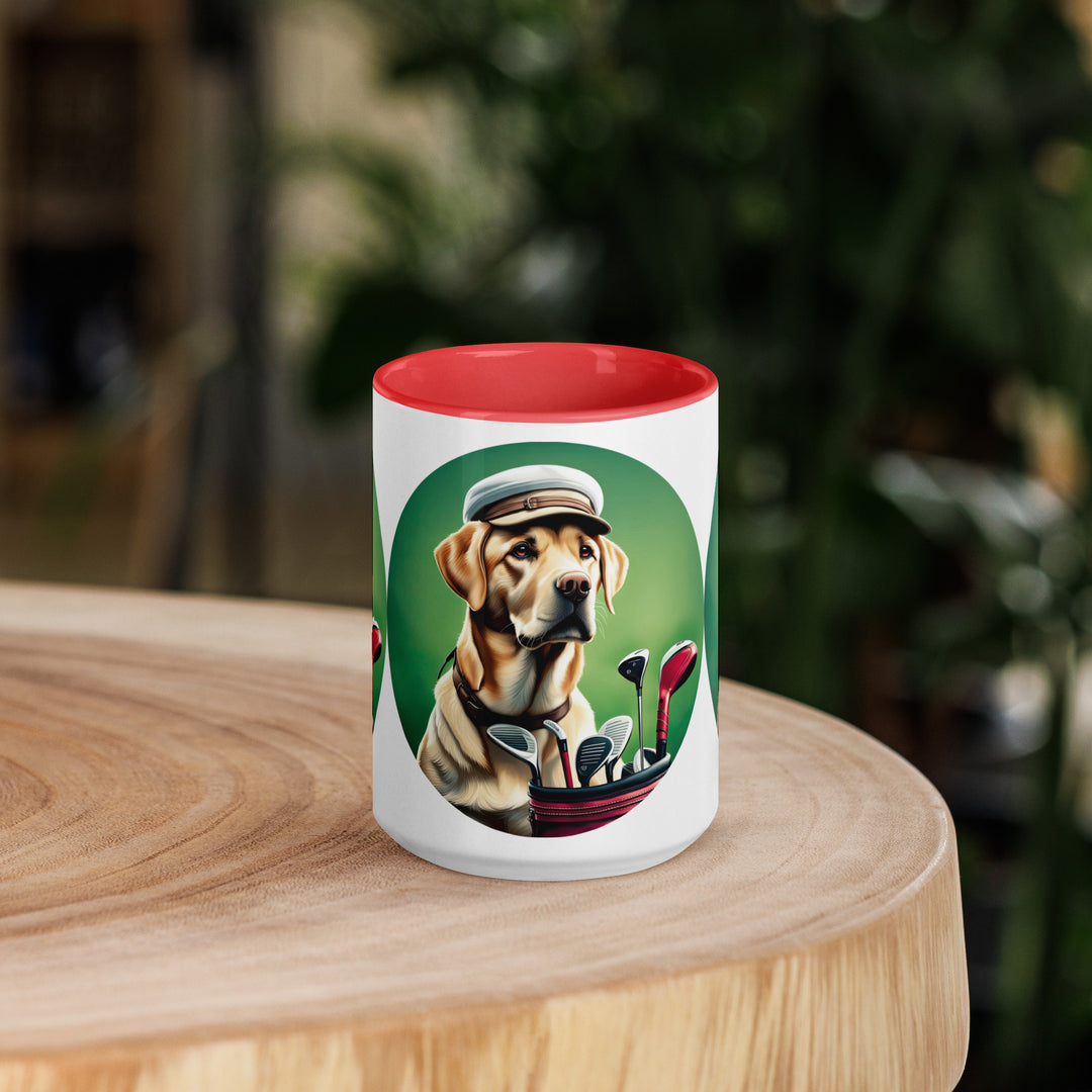 Mug with Color Inside-Labrador Retriever Golfer V25