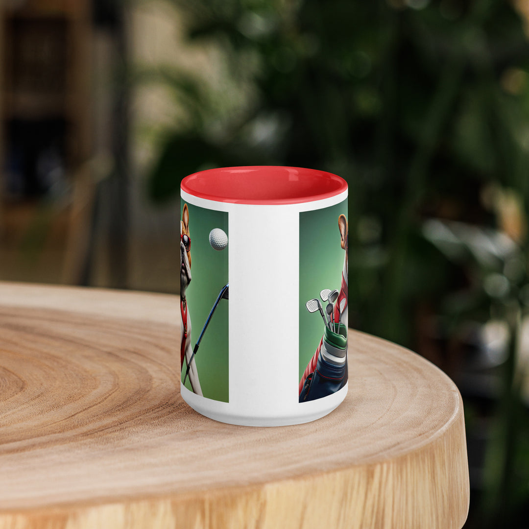 Bulldog Golfer- Mug with Color Inside V3