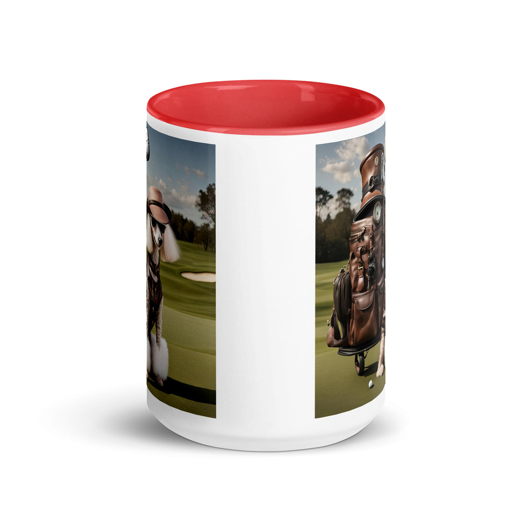 Poodle Golfer- Mug with Color Inside v6