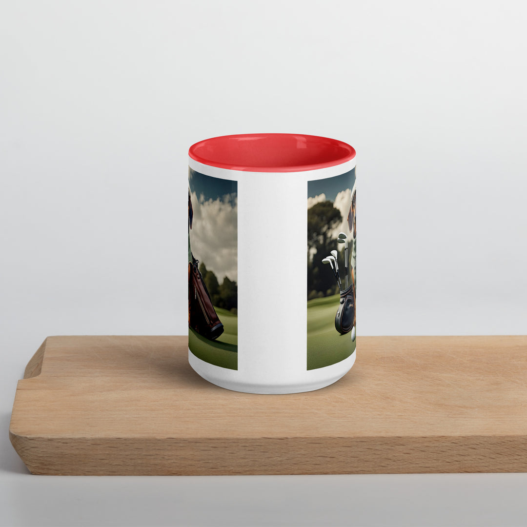 Dachshund Golfer- Mug with Color Inside