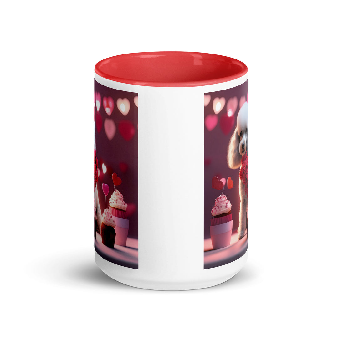 Poodle Romantic- Mug with Color Inside v3