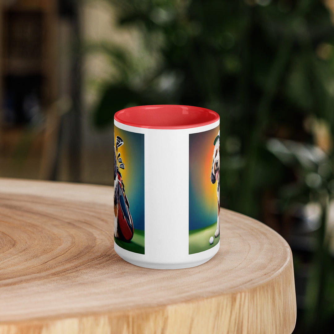 Bernedoodle Golfer- Mug with Color Inside v6