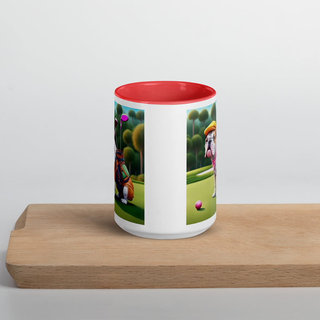 Catahoula Bulldog Golfer- Mug with Color Inside v5