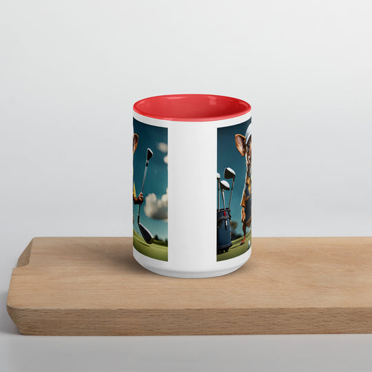 Chiweenie Golfer- Mug with Color Inside v2