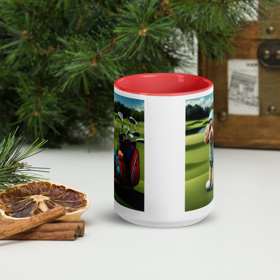 Cockapoo Golfer- Mug with Color Inside v5