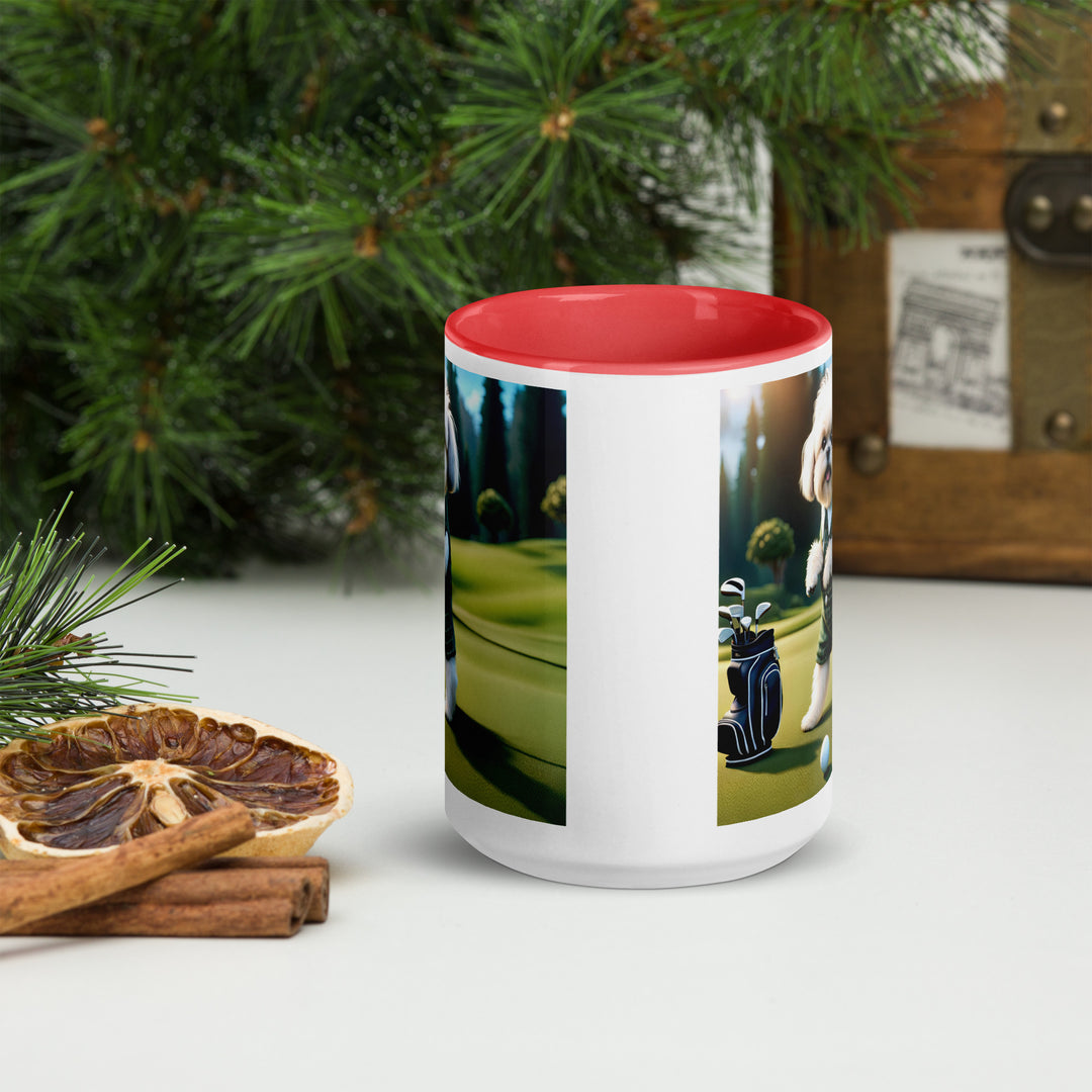 Shih-Poo Golfer- Mug with Color Inside v3