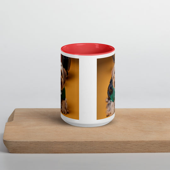 Yorkipoo Golfer- Mug with Color Inside