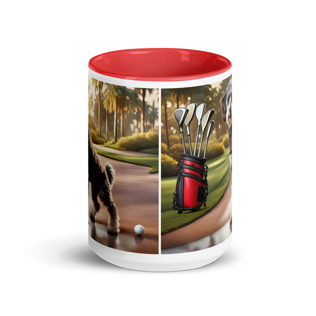 Schnoodle Golfer- Mug with Color Inside v11