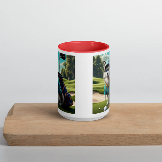 Pomsky Golfer- Mug with Color Inside