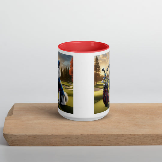 Pomsky Golfer- Mug with Color Inside v4