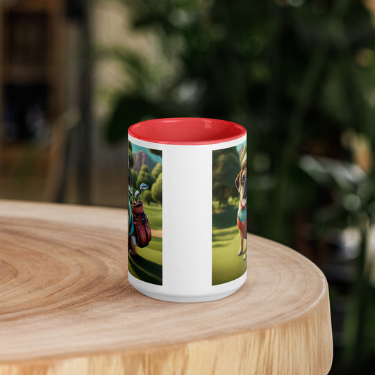 Puggle Golfer- Mug with Color Inside v5