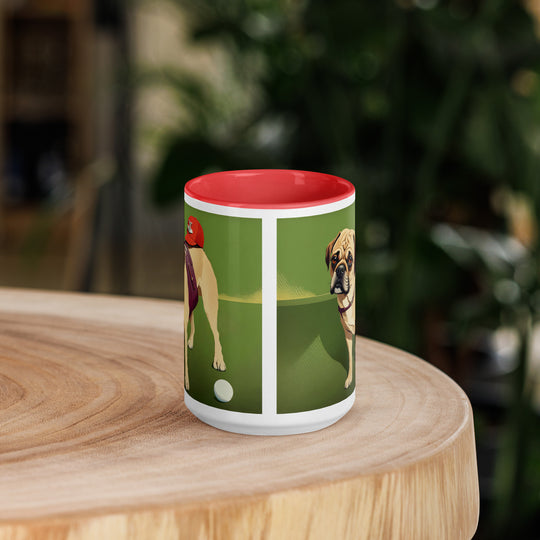 Puggle Golfer- Mug with Color Inside v11