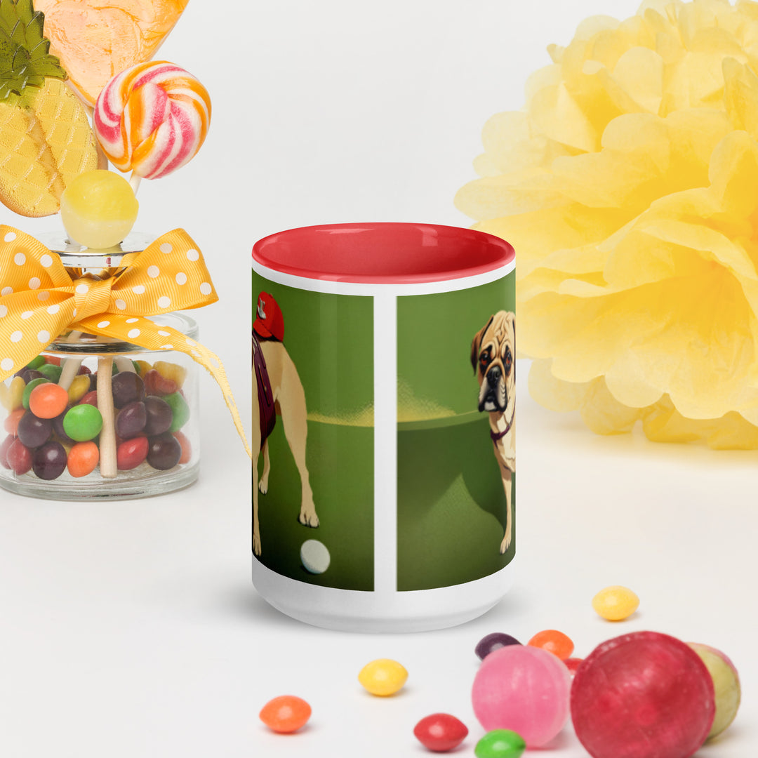 Puggle Golfer- Mug with Color Inside v12