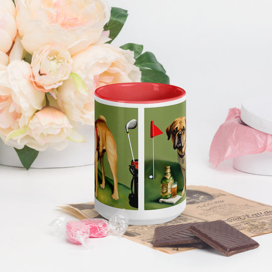 Puggle Golfer- Mug with Color Inside v15