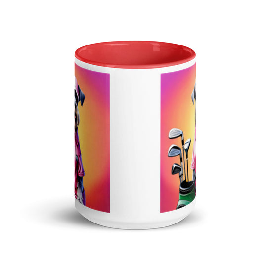 Miniature Schnauzer Golfer- Mug with Color Inside v4