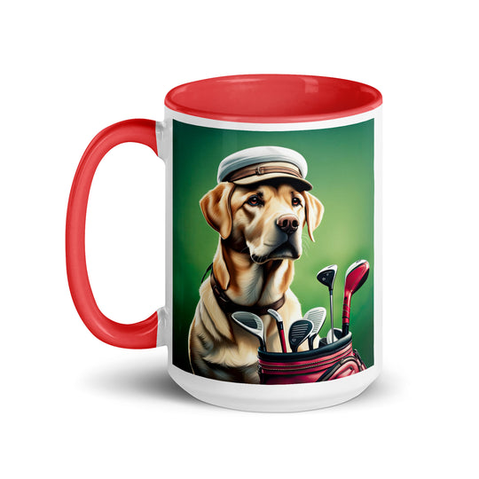 Mug with Color Inside-Labrador Retriever Golfer V2