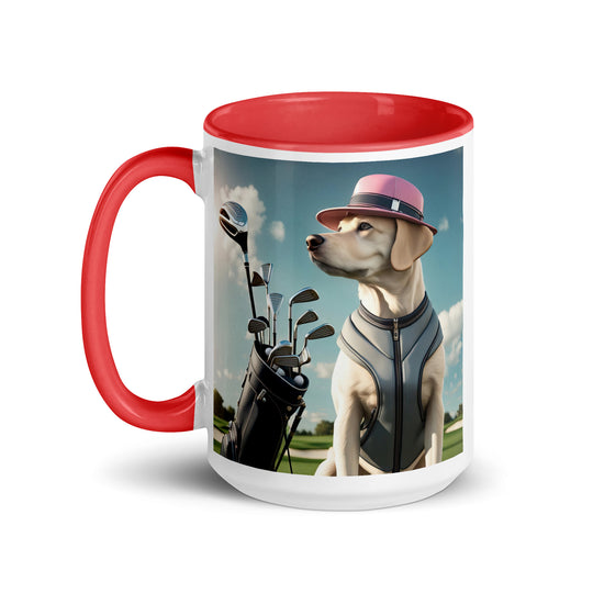 Mug with Color Inside-Labrador Retriever Golfer V3