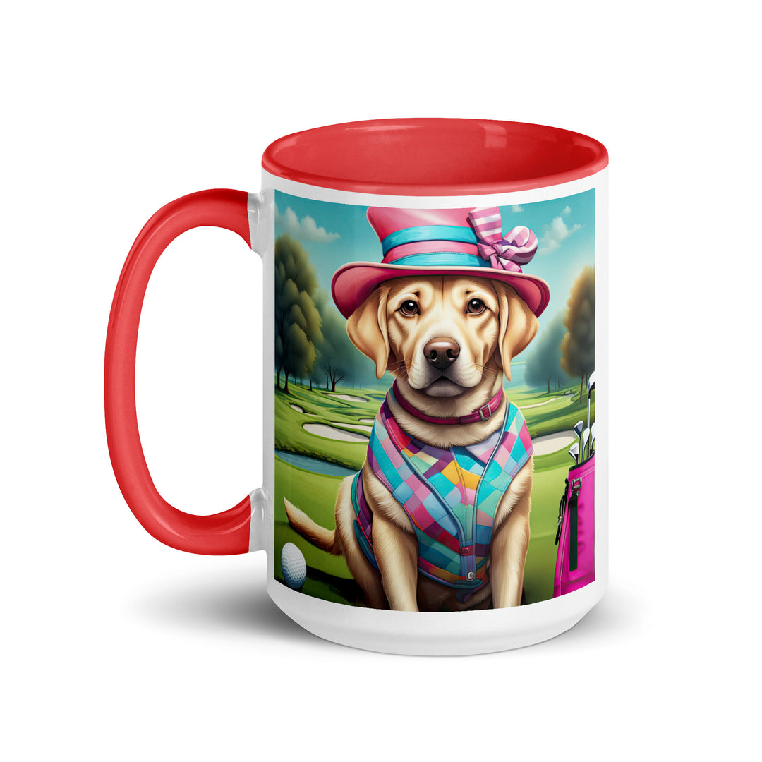 Mug with Color Inside-Labrador Retriever Golfer V6