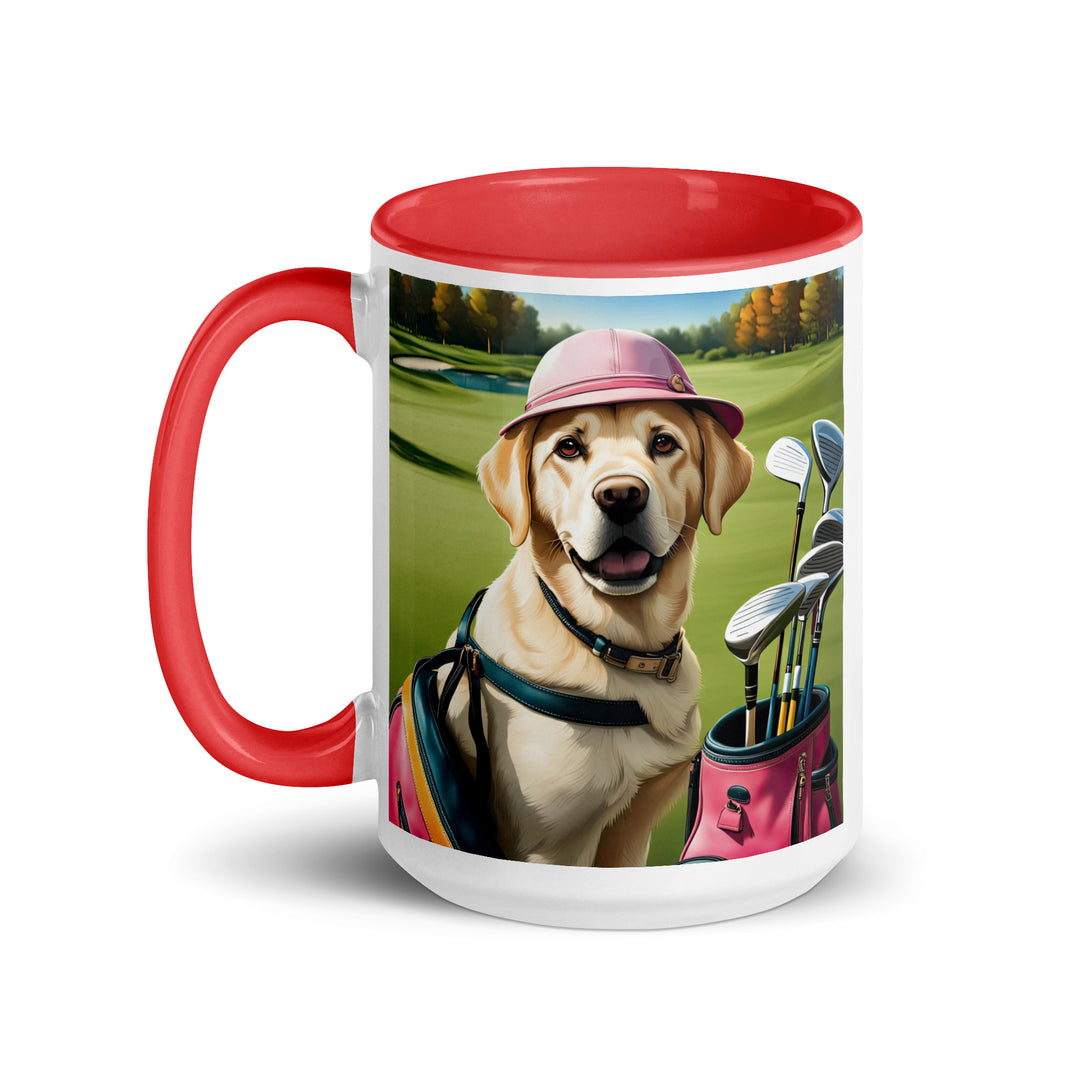 Mug with Color Inside-Labrador Retriever Golfer V10