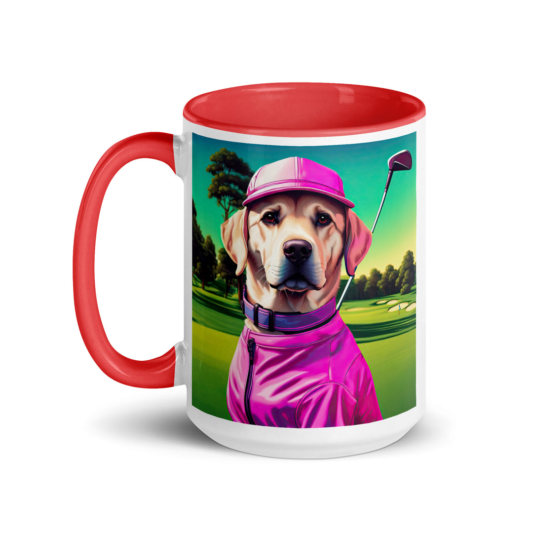 Mug with Color Inside-Labrador Retriever Golfer V14